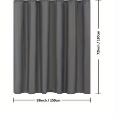 Dark Gray Shower Curtain Waterproof Mildew Proof Machine Washable