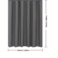 Dark Gray Shower Curtain Waterproof Mildew Proof Machine Washable