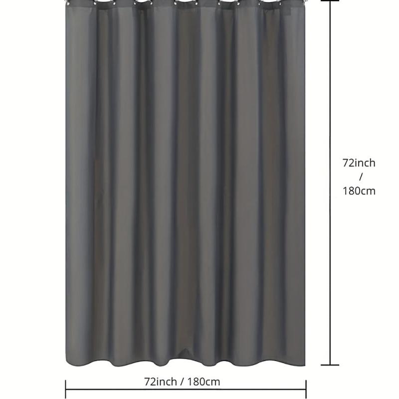 Dark Gray Shower Curtain Waterproof Mildew Proof Machine Washable
