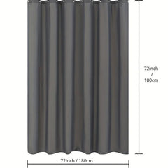 Dark Gray Shower Curtain Waterproof Mildew Proof Machine Washable