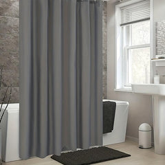 Dark Gray Shower Curtain Waterproof Mildew Proof Machine Washable