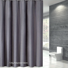 Dark Gray Shower Curtain Waterproof Mildew Proof Machine Washable