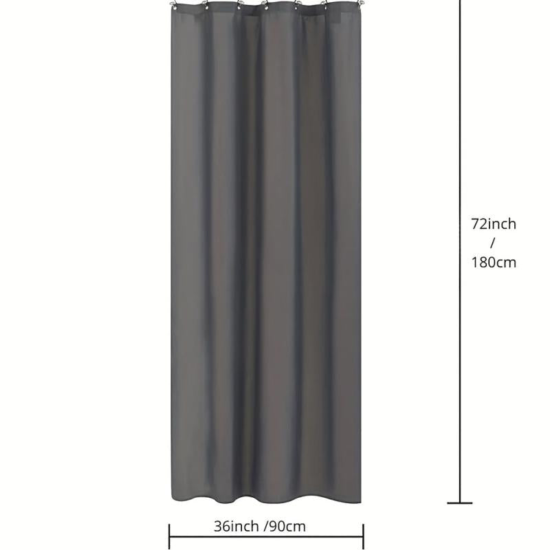 Dark Gray Shower Curtain Waterproof Mildew Proof Machine Washable