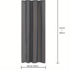 Dark Gray Shower Curtain Waterproof Mildew Proof Machine Washable