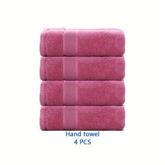 4pcs Bamboo Hand Towels Set Absorbent Soft Towels For Bathroom Gym Spa
