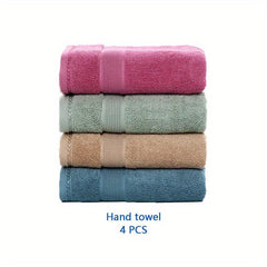 4pcs Bamboo Hand Towels Set Absorbent Soft Towels For Bathroom Gym Spa