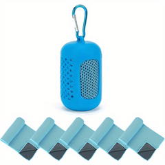 5pcs Sport Towel With Silicone Sleeve Bag 29.97x89 Hand Towel