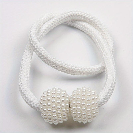 1PCS Pearl Curtain Magnetic Buckle Punching Installation Curtain Binding Strap