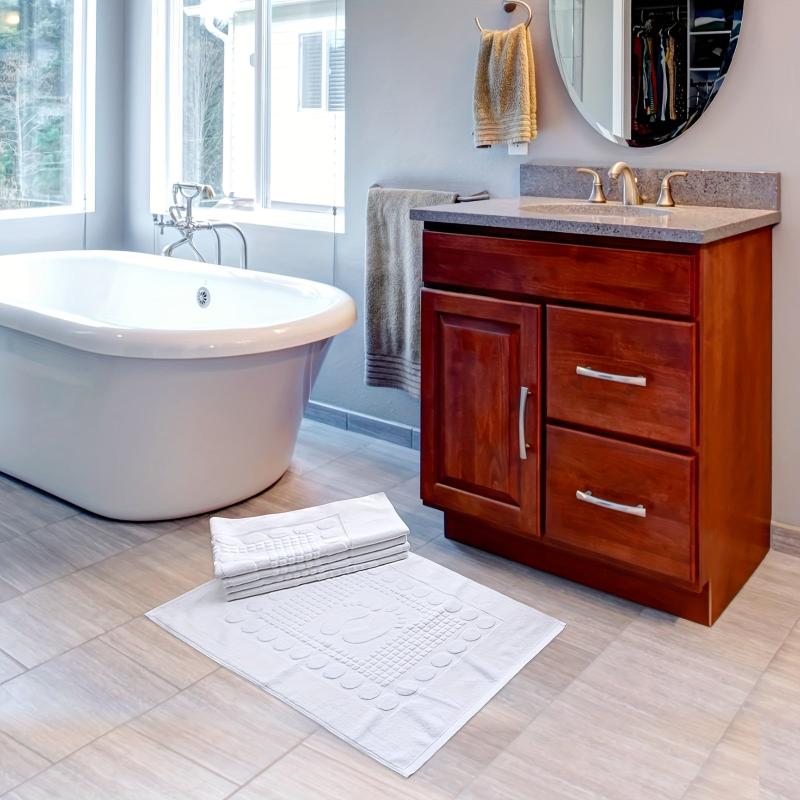 2pcs Soft Absorbent Bath Mats, Washable Bathroom Floor Mat