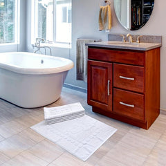 2pcs Soft Absorbent Bath Mats, Washable Bathroom Floor Mat