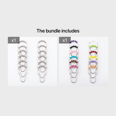 Set Of 12 Colorful Shower Curtain Hooks Rings
