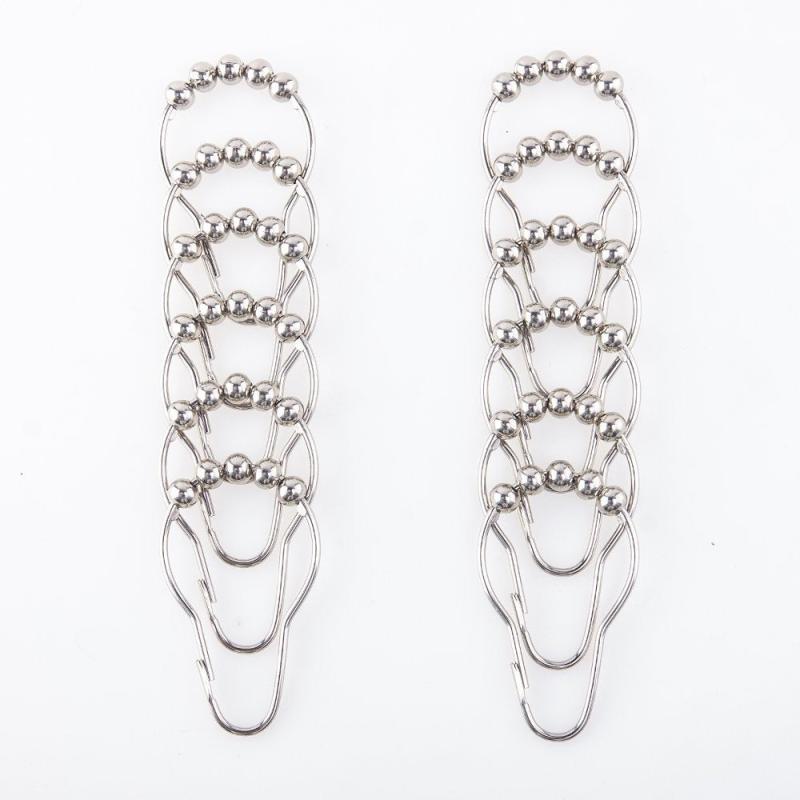 Set Of 12 Colorful Shower Curtain Hooks Rings