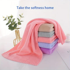 5pcs Coral Velvet Hand Towel Soft Absorbent And Thickened Towel