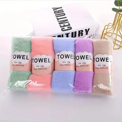 5pcs Coral Velvet Hand Towel Soft Absorbent And Thickened Towel
