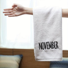 Cotton Twelve Month Pattern Embroidery Towel Soft Hand Towel