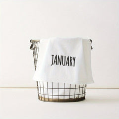 Cotton Twelve Month Pattern Embroidery Towel Soft Hand Towel