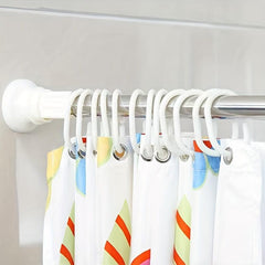 12pcs Round Curtain Hook Ring Buckle Plastic Shower Curtain Hook