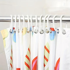 12pcs Round Curtain Hook Ring Buckle Plastic Shower Curtain Hook
