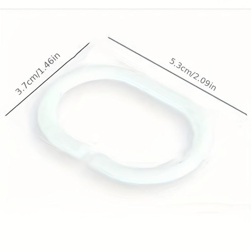 12pcs Round Curtain Hook Ring Buckle Plastic Shower Curtain Hook