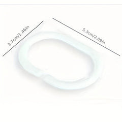 12pcs Round Curtain Hook Ring Buckle Plastic Shower Curtain Hook