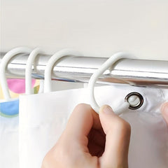 12pcs Round Curtain Hook Ring Buckle Plastic Shower Curtain Hook