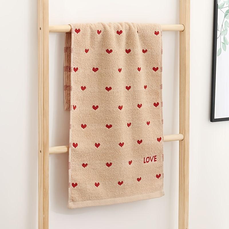 3pcs Heart Embroidered Hand Towel Cotton Soft Absorbent Towel