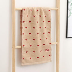 3pcs Heart Embroidered Hand Towel Cotton Soft Absorbent Towel