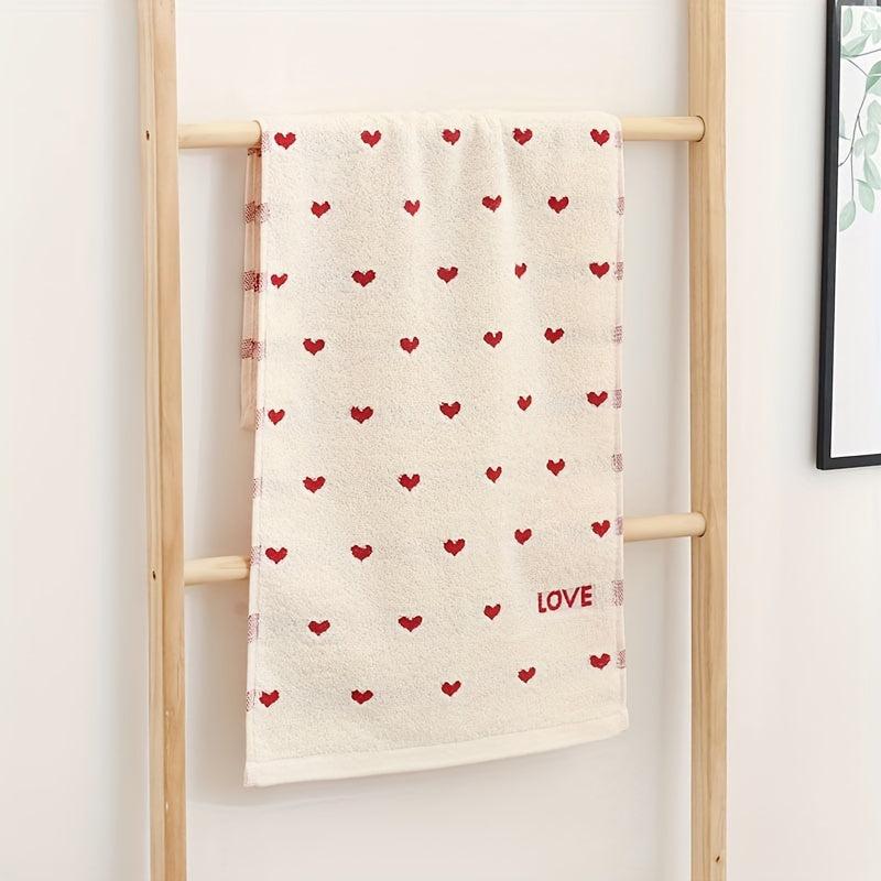 3pcs Heart Embroidered Hand Towel Cotton Soft Absorbent Towel