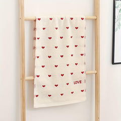 3pcs Heart Embroidered Hand Towel Cotton Soft Absorbent Towel