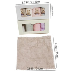 4pcs Bear Pattern Washcloth Handkerchiefs Soft Absorbent Towel Bathroom Supplies