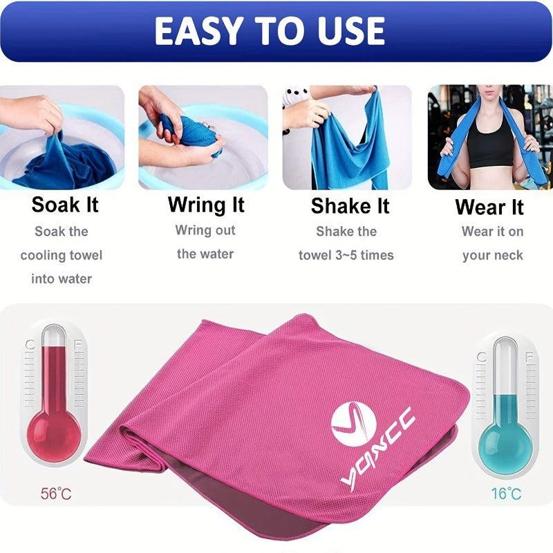 3pcs Cooling Towel Solid Quick Drying Sport Towel Plain Microfiber Towel