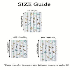 Shell Starfish Pattern Waterproof Shower Curtain
