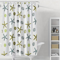 Shell Starfish Pattern Waterproof Shower Curtain