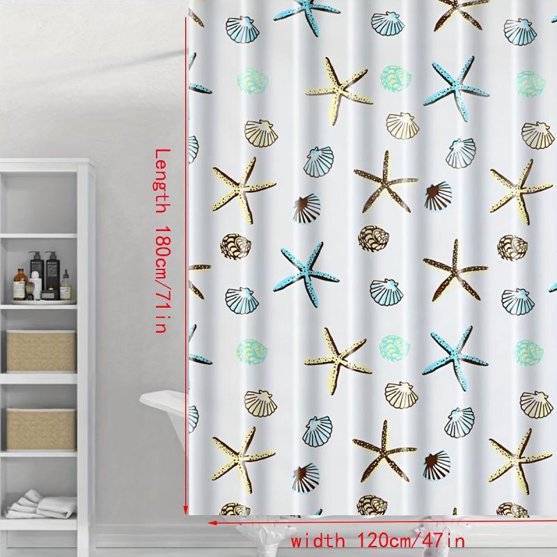 Shell Starfish Pattern Waterproof Shower Curtain