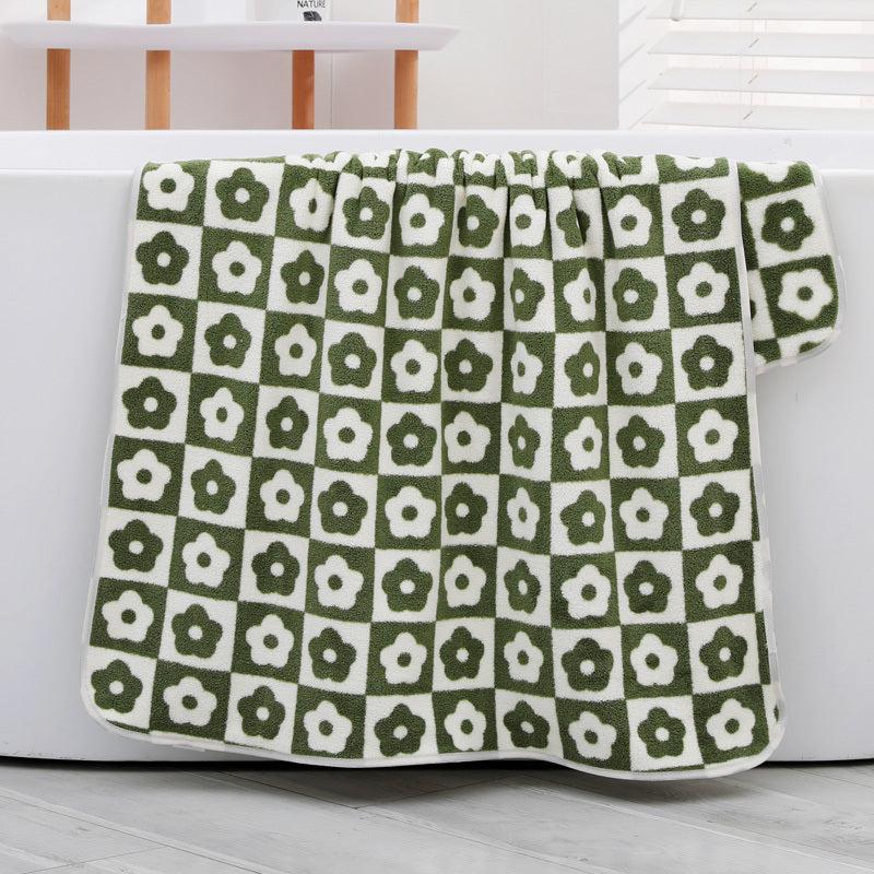 Soft Coral Fleece Bath Towel Set, 2pcs Face & Bath Towel Combo