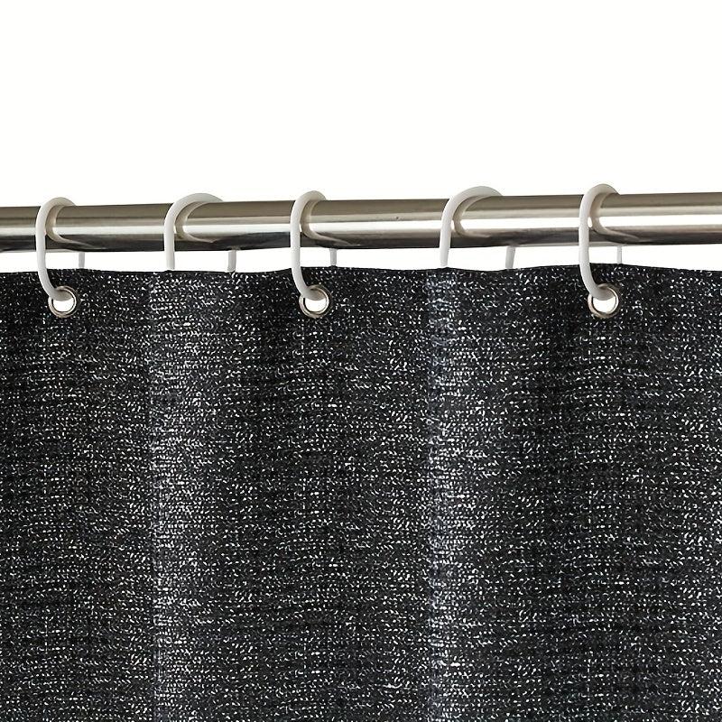 Ombre Stripes Waffle Shower Curtain, 12 Hooks, Waterproof, Mildew Proof Fabric