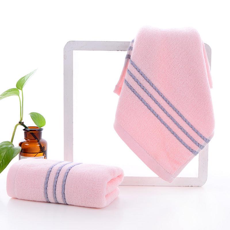 Striped Embroidered Hand Towel Soft Skin-friendly Face Towel Absorbent Towel