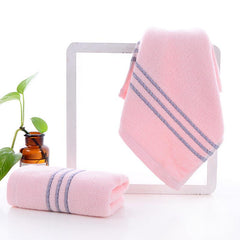 Striped Embroidered Hand Towel Soft Skin-friendly Face Towel Absorbent Towel