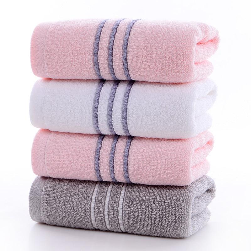 Striped Embroidered Hand Towel Soft Skin-friendly Face Towel Absorbent Towel