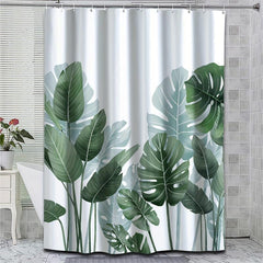 Spring Leaves Shower Curtain for Tropical Bathroom Decor