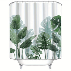 Spring Leaves Shower Curtain for Tropical Bathroom Decor