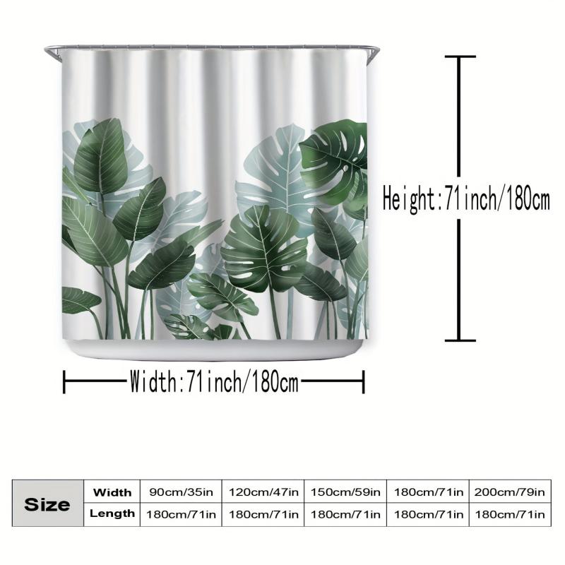 Spring Leaves Shower Curtain for Tropical Bathroom Decor