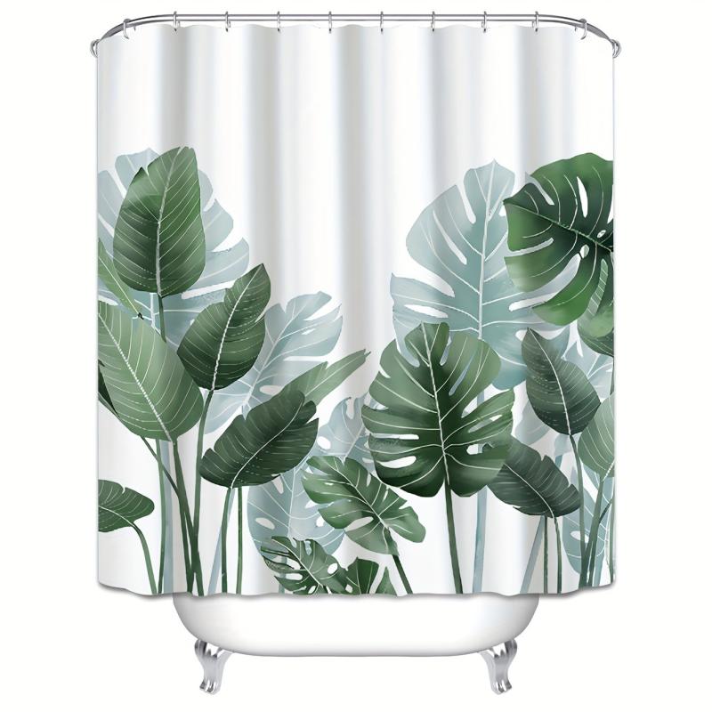 Spring Leaves Shower Curtain for Tropical Bathroom Decor