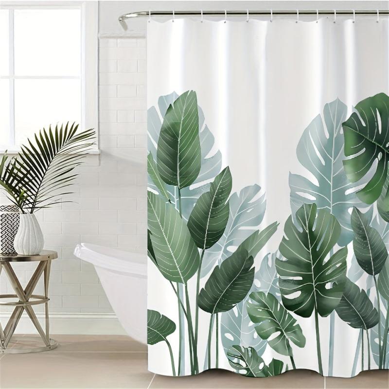 Spring Leaves Shower Curtain for Tropical Bathroom Decor