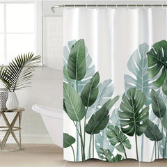 Spring Leaves Shower Curtain for Tropical Bathroom Decor