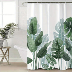 Spring Leaves Shower Curtain for Tropical Bathroom Decor