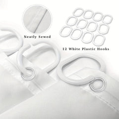 Waterproof Geometric Shower Curtain with 12 Hooks 71x71in