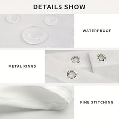 Waterproof Geometric Shower Curtain with 12 Hooks 71x71in