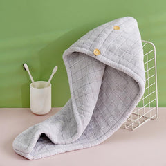 Soft Hair Drying Cap Coral Velvet Thickened Hair Towel