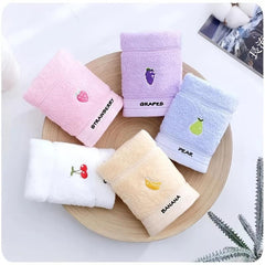 Embroidered Fruit Cotton Fingertip Towel